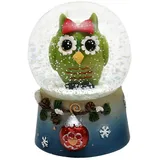 Dekohelden24 Schneekugel, Eule, Maße H/B/Ø Kugel: ca. 6,5 x 4,5 cm/Ø 4,5 cm.