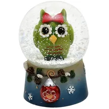 Dekohelden24 Schneekugel, Eule, Maße H/B/Ø Kugel: ca. 6,5 x 4,5 cm/Ø 4,5 cm.