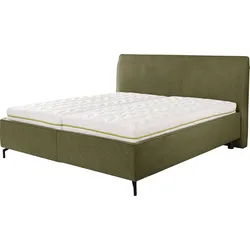 Stauraumbett ALINA "Serina Comfort", grün (olivgrün tcm 333), B:220cm L:219cm, Struktur fein TCM (100% Polyester), Betten, inkl. Lattenrost, diverse Ausführungen