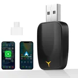 Wireless Android Auto und Carplay Adapter, Mini-Stick zum Umwandeln von Kabelgebundenem CarPlay/Android Auto in Kabellos, Geeignet für Autos mit AA und Carplay, USB C/A, Stabile Verbindung (Solide)