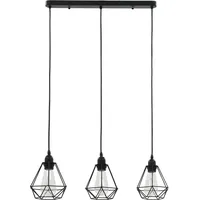 VidaXL Deckenleuchte mit Diamant-Design Schwarz 3 x E27 Glühbirnen