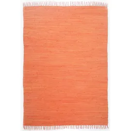 Zaba Theko Teppich aus 100% Baumwolle Flachgewebe Teppich Happy Cotton | handgewebt | Farbe: Terrakotta | 90x160 cm