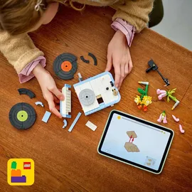LEGO Creator 3in1 Plattenspieler mit Blumen - Spielzeug umbaubar in Radio oder Mikrofon - Musik Spielzeuge für Kinder - Kreative Geschenkidee für Mdc...