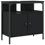 vidaXL Waschbeckenunterschrank Schwarz 60x30x60 cm Holzwerkstoff