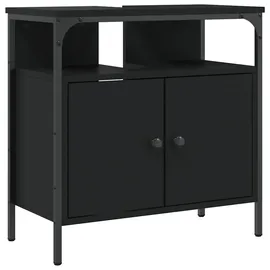 vidaXL Waschbeckenunterschrank Schwarz 60x30x60 cm Holzwerkstoff vidaXL
