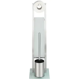 Wenko WC-Garnitur Rivalta silber matt Metall, 1 St.