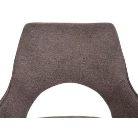 Mendler 6er-Set Esszimmerstuhl HWC-K30, Küchenstuhl Lehnstuhl, drehbar Auto-Position, Stoff/Textil MVG ~ braun-dunkelbraun