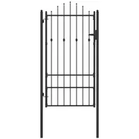 vidaXL Gartentor 175 x 88 cm Schwarz/Stahl