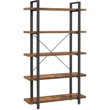 VASAGLE Bücherregal 5 Ebenen 80 x 30 x 180 cm Braun-Schwarz