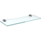 bijon Glasregal Glasablage Wandregal Glas Bad-Regal Glas Badezimmer Regal Badablage Ablageregal - 8mm Hartglas, 70 x 12 cm, Milchglas + Halterung G - Chrom Glanz Optik