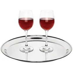 Olympia rundes Serviertablett Edelstahl 35,5cm
