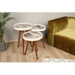 Skye Decor, Neep- NeepKTE, Weiß, Couchtische, 48x39x39 cm, 100% Melaminbeschichtete Partikelplatte