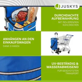 Juskys 3in1 Einkaufstrolley Dunkelblau