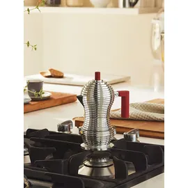 Alessi Pulcina Induktion 3 Tassen silber/rot