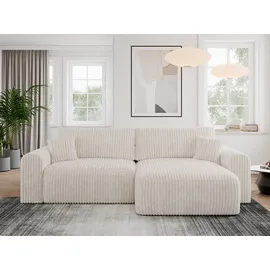 MKS Meble Eckcouch Cord 2-Sitzer Beige