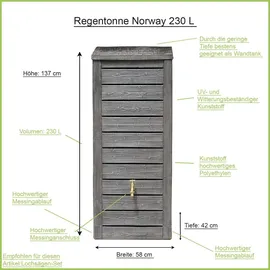 Prosperplast Norway Regentonne 230 l braun