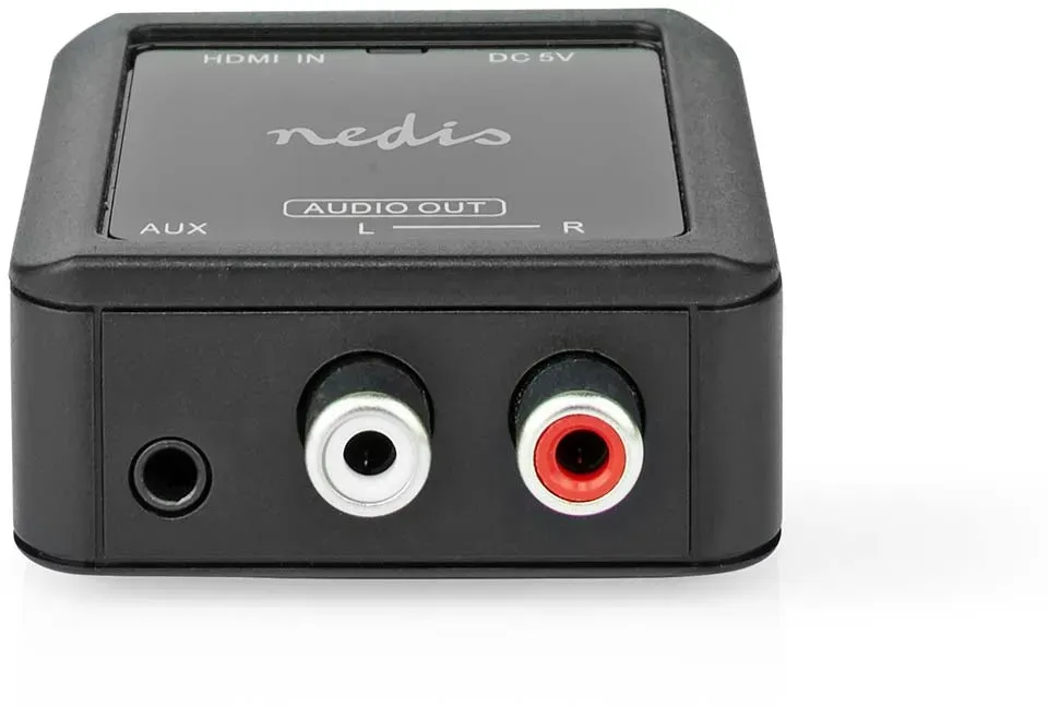 Nedis Digital Audio Converter - 1-Weg - Anschlüsse – Eingang: HDMI Eingang - Anschlüsse – Ausgang: 2x (2x Cinch Buchse) / 3.5 mm - Automatisch - Anthrazit