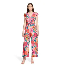 Vera Mont Damen mit Blumenprint 40, Yellow/Pink - 40W