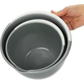COM-FOUR com-four® 2x Rührschüsseln 3,5 und 2 Liter mit Stoppboden, Ausgießer und rutschfestem Griff, Backschüssel-Set in modernen Farben [Auswahl variiert] (02x - 3,5/2L - Farbmix)