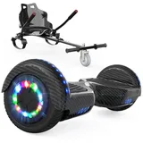 RCB Balance Scooter Kart Set, 6,5 Zoll Hoverboard mit Sitz für Kinder, Hoverboard mit Go-Kart, 120,00 W, 15 km/h, bis zu 10 km Reichweite, keine Straßenzulassung schwarz