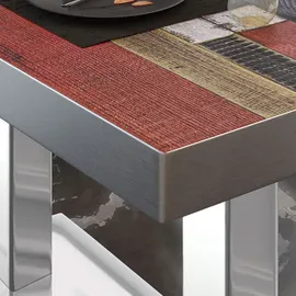GGM Möbel Bistrotisch 110 x 60 x 77 cm Vintage Bunt/Edelstahl