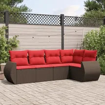 vidaXL Gartensofa-Set 5-tlg. braun