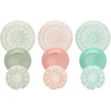 Tognana Porcellane Tognana Gipsy Soft, Tellerservice für 6 Personen, 18-teilig, Porzellan, mehrfarbig