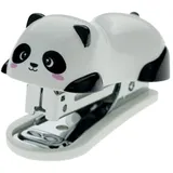 Legami - Mini Friends Panda-Heftgerät, 3 x 3,5 cm, Heftklammerentferner auf der Rückseite, 1000 Heftklammern, zum Ordnen von Dokumenten, aus Kunststoff und Metall