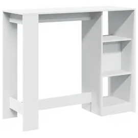 vidaXL Bartisch mit Regal 124 x 46 x 103,5 cm Weiß