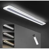 ZMH LED Deckenleuchte Panel Dimmbar mit Fernbedienung 30W 80 cm Bürolampe aus Metall und AcrylWohnzimmerlampe Flach Flurlamp für Büro - Weiß