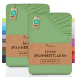 NatureMark Spannbettlaken Jersey-Baumwolle 70 x 140 cm Jade 2 St.