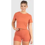 SMILODOX Crop T-Shirt Advance Pro Terakotta lehmorange XS