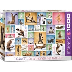 empireposter Puzzle Yoga Katzen - 1000 Teile Puzzle Format 68x48 cm, 1000 Puzzleteile