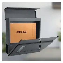 monzana Designer Briefkasten mit Sichtfenster Anthrazit