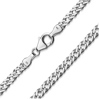 Materia Panzerkette Zwillings-Panzerkette Damen 3,9mm K65, aus 925 Sterling Silber silberfarben 50 cm