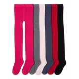 TupTam Strumpfhose Mädchen Bunt Gemustert 6er Pack – Warme Strickstrumpfhosen für Herbst und Winter, Farbe: Farbenmix 1, Größe: 128-134 - 128-134