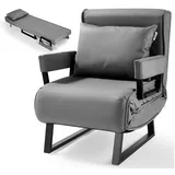 Makika Schlafsofa Klappsofa Sofabett Schlafsessel klappbar Armlehne Kunstleder