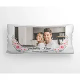Ferocity Personalisiertes FOTOGESCHENK mit eigenem Foto (80 x 40 cm) Foto-Kissen mit Deinem Foto & Text Bedrucken Zum Jahrestag, Geburtstag, Valentinstag (mit Füllung) Perfektes Paar [091]