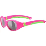 Uvex Sportstyle 510 pink green - Sonnenbrille für Kinder - leicht verformbarer Rahmen - inkl. Kopfband - green/smoke - one size