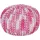 Beliani Pouf CONRAD Baumwolle 50 x 35 x 50 cm Weiß/Rosa