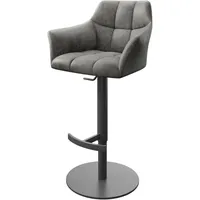 DeLife Barstuhl Yulo-Flex Vintage Grau Drehfuß höhenverstellbar Metall
