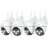 ieGeek Überwachungskamera 2K Überwachungskamera Aussen Kamera Überwachung Aussen Wlan IP (Aussen, AuBenbereich, außen, utdoor Kabel Außenkamera WiFi PTZ Outdoor Camera Dome Aussen kamera, 4-tlg., Videoüberwachung Kamera mit Farbige Nachtsicht Bewegungserkennung, 24/7 Aufnahme,& Ton und Lichtalarm)