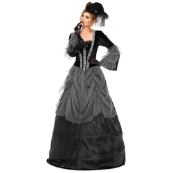 Leg Avenue Kostüm Viktorianische Vampirin, Düsteres Ballkleid für Halloween, Steampunk und Gothic schwarz S