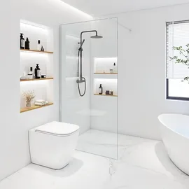 Home Deluxe Duschabtrennung Alu, Glas, Metall, 140x200 cm, Badezimmer, Baden - Duschen, Duschtrennwände