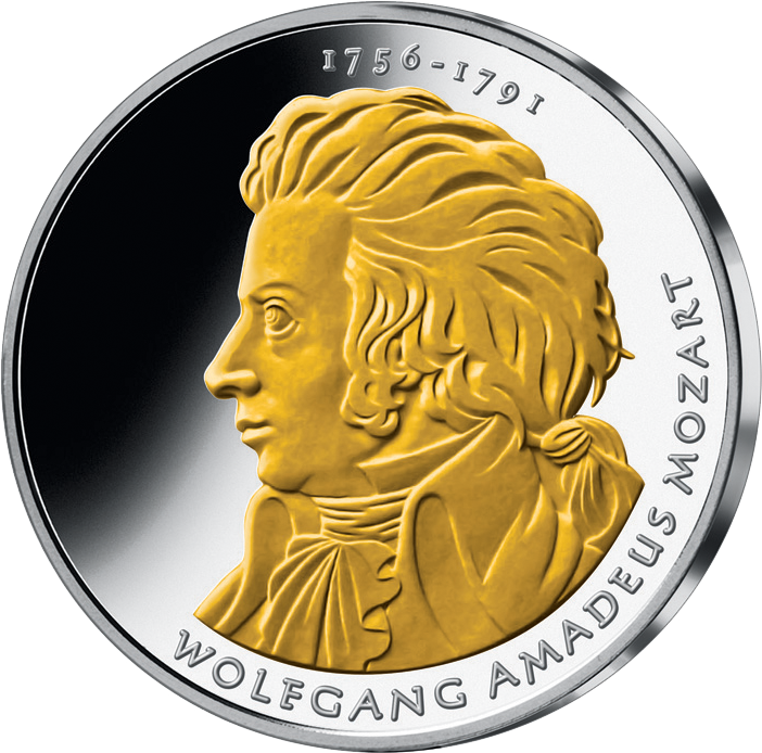 Die teilvergoldete 10-Euro-Silberausgabe „Mozart“ 2006!