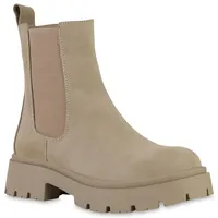 VAN HILL Damen Plateau Boots Stiefeletten Profilsohle Schuhe 840280,
