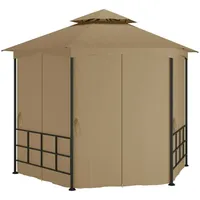 VidaXL Pavillon mit Seitenwänden 3,1x2,7 m Taupe