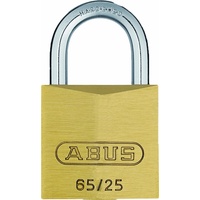 ABUS Vorhängeschloss Messing 65/25 gl.-6251 - gleichschließend - Kofferschloss - Schlosskörper aus massivem Messing - gehärteter Stahlbügel - ABUS-Sicherheitslevel 3