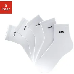 Kurzsocken H.I.S, Damen, Gr. 35-38, weiß, Polyamid, Baumwolle, Elasthan, uni, elastisch, Socken, mit Bündchen über dem Knöchel, Topseller