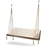 Stilvolles Hängesofa Designer Gartenmöbel Terrassen Holz Polstersofa